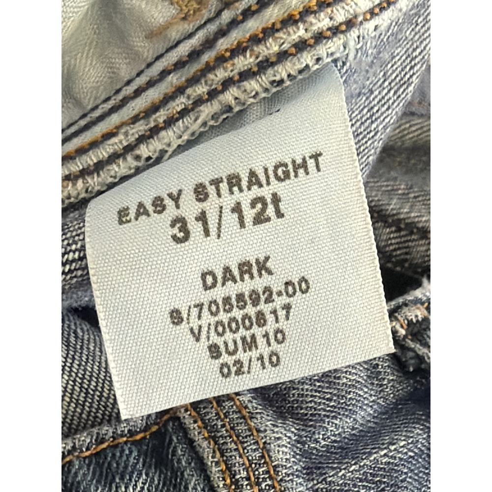 Gap 1969 Easy Straight Carpenter Jeans Blue Distressed Denim Womens 31/12t - Picture 8 of 9